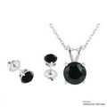 Black 2 Carat Solitaire Set Made With SWAROVSKI ZIRCONIA